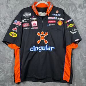 Vintage NASCAR Cingular Pit Crew Shirt Black Orange XL